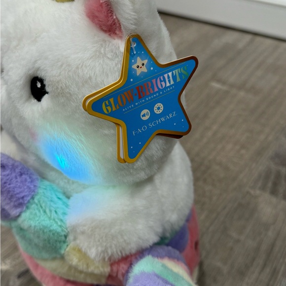 New Glow Brights Plush Cat Pastel Rainbow FAO Schwartz J46 - Picture 3 of 4